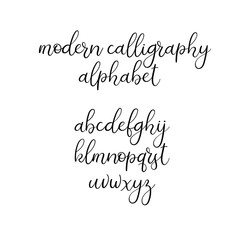 Wall Mural - Handwritten Brush Letters. ABC. Modern Calligraphy. Hand Lettering Vector Alphabet