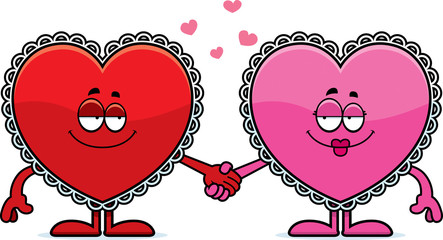 Poster - Cartoon Valentines Holding Hands