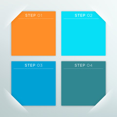 Poster - 4 Vector Colourful Square Blank Text Boxes Template