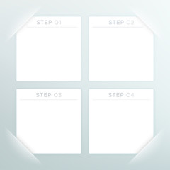Poster - 4 Vector White Square Blank Text Boxes Template