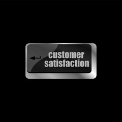 Poster - customer satisfaction key word on computer keyboard