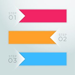 Poster - Infographic Vector Arrow Point Steps 1 to 3 Template C
