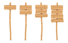 3d Rendering Of Four Wooden Poles With One, Two, Three And Four Planks On Them.