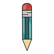 pencil utensil icon over white background. colorful design. vector illustration