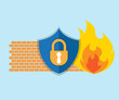© nakedcm - firewall network security icon