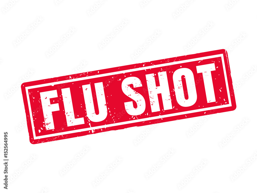 flu shot red stamp style