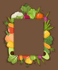 Vector vegetable background. Flat design