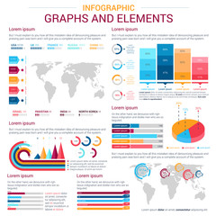 Poster - Infographic design elements with graph and chart