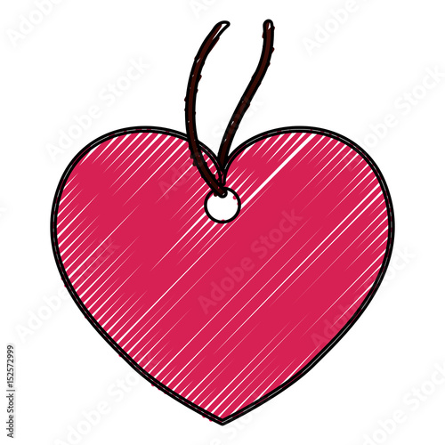 heart pendant necklace vector icon illustration graphic design - Buy