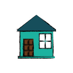 Wall Mural - house building home vector icon illustration graphic design