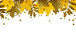 Yellow and golden autumn leaves and glitter drops