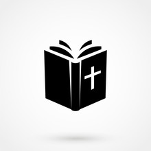 Bible Icon Isolated On Background. Modern Flat Pictogram, Business, Marketing, Internet Concept.