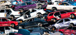 used cars at scrap yard