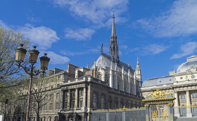 view of the chapel of saint-chapelle. paris, france.