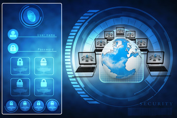 Poster - 3d rendering technology laptop network
