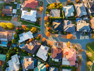 Wall Mural - Aerial view of a typical suburb in Australia