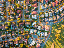 Aerial View Of A Typical Suburb In Australia