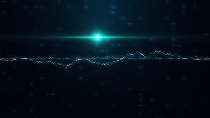 Poster - futuristic heads up display blue green abstract interface