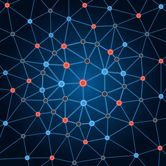 Aufkleber - Background network. Background circles dots and lines. Abstract geometric pattern with dots and connects.