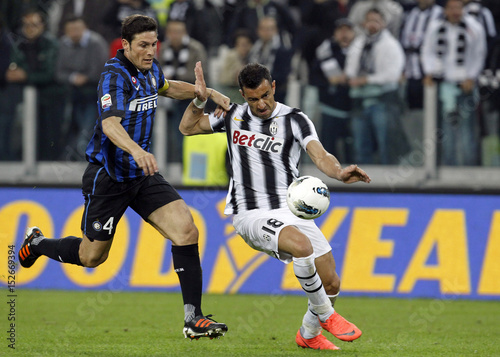 Juventus Fabio Quagliarella Fights For The Ball With Javier