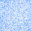 banner blue squares of different sizes with transparency. poster abstract tiles. white background. halftone effect. vector illustration.