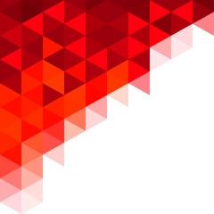 Poster - Abstract red triangles mosaic background. Design with place for text.