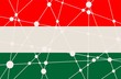 © JEGAS RA - Flag of the Hungary. Low poly concept triangular style. Molecule And Communication Background. Connected lines with dots.