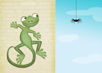 Poster - gecko and spider