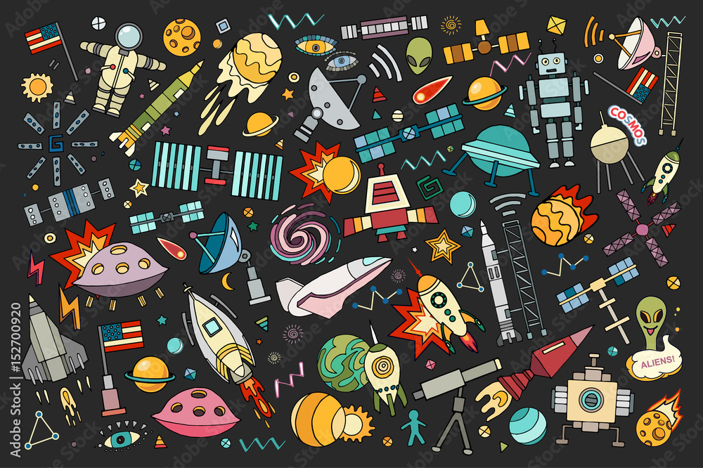 Photo Cartoon vector illustration of space
