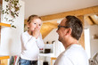 © Halfpoint - Young father with his cute little daughter at home.