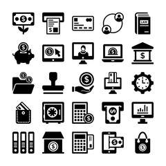 Banking and Finance Line Vector Icons 2