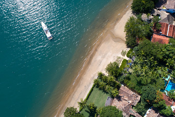 Poster - Top View of a Beach in Ilhabela, Sao Paulo, Brazil