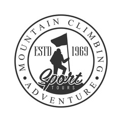 Sticker - Mountain climbing adventure tours logo