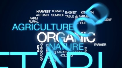 Poster - Organic animated word cloud, text design animation.