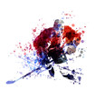 Vector colorful illustration of hockey player