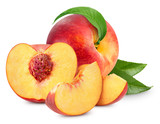 Fototapeta  - peach fruits isolated