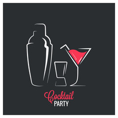 Poster - Cocktail shaker design background