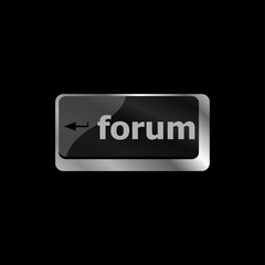 Poster - Computer keyboard with forum key - business concept