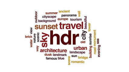 Wall Mural - HDR animated word cloud, text design animation.