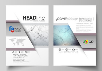 Poster - Business templates for brochure, magazine, flyer. Cover design template, vector layout in A4 size. Compounds lines and dots. Big data visualization in minimal style. Graphic communication background.