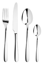 Fork, Knife, Spoon, Teaspoon, Cutlery On White Background, Isolated