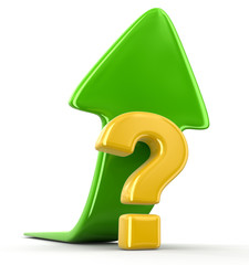 Poster - Question sign with arrow up. Image with clipping path