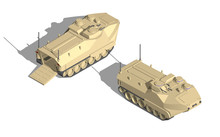Military Transportation Isometric Vector. Assault Amphibious Vehicle.