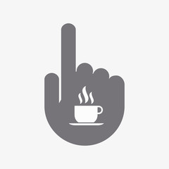 Sticker - Isolated pointing hand with a cup of coffee