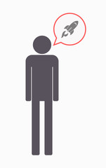 Poster - Isolated male pictogram with a rocket