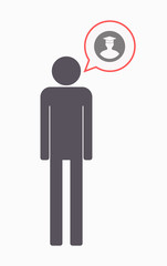 Poster - Isolated male pictogram with a student