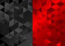 Red Black Low Poly Triangles Mosaic Background