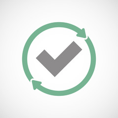 Sticker - Isolated reuse icon with a check mark