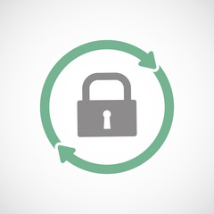 Poster - Isolated reuse icon with a closed lock pad