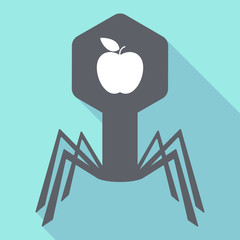 Poster - Long shadow virus with an apple